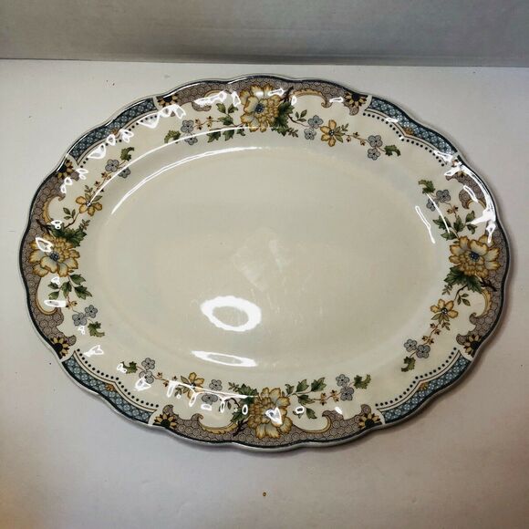 Royal Doulton Majestic Collection Temple Garden Oval Platter 13 Inches Farmhouse - Picture 2 of 7